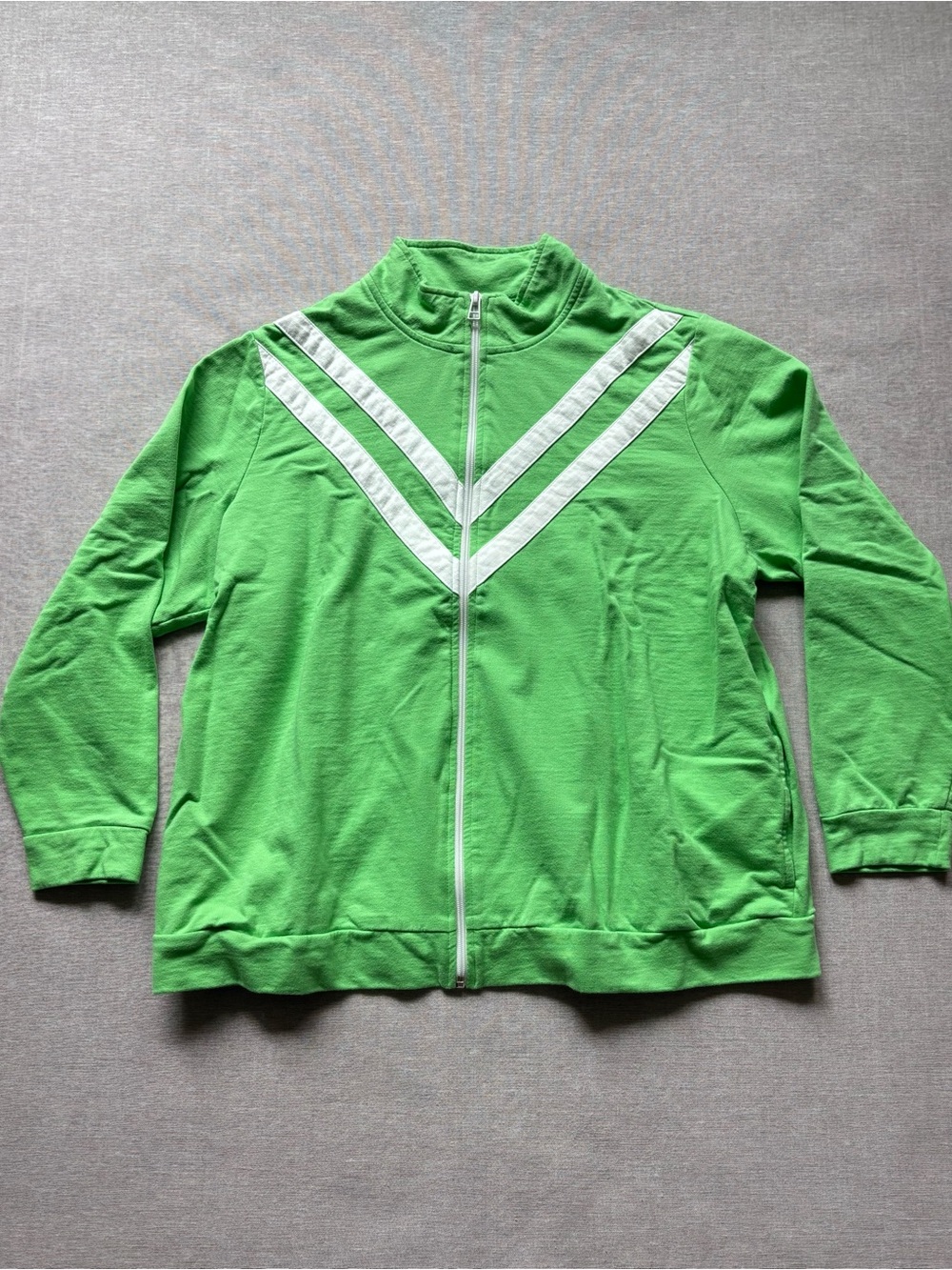 Vintage Studio Works green cotton athletic cheerleader sweatshirt zip up
